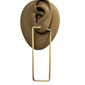 3 Inch 78mm Hoop Gold Tone Pierced Post Earrings